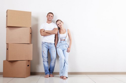 Removals team planning a move in Leytonstone street