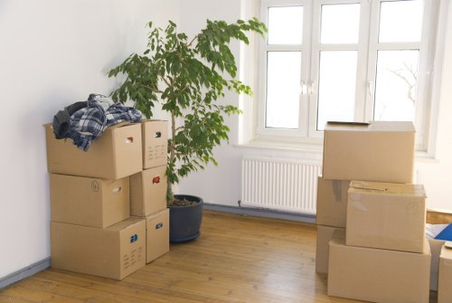 Stored belongings arranged safely inside a unit
