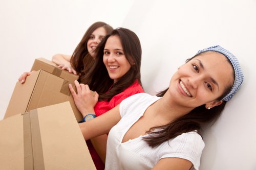 Professional movers handling a compact house move