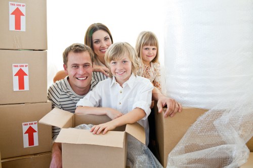 Packing boxes and household items ready for a move in Leytonstone